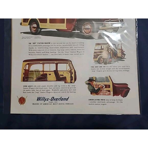 1947 Jeep Station Wagon Willys Overland Vehicle Toledo OH Vintage Print Ad - Picture 5 of 5
